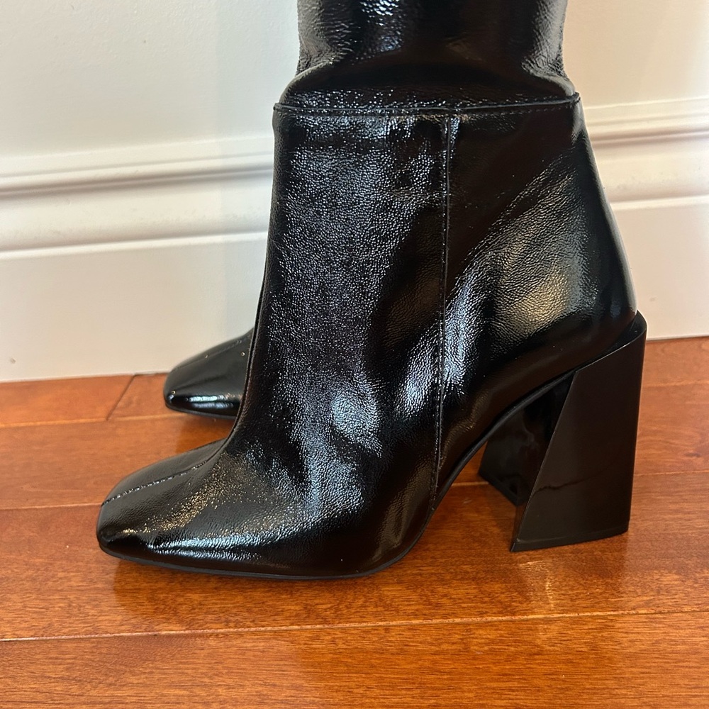 L'INTERVALLE Black Patent Over-the-Knee Boots - Picture 2 of 13